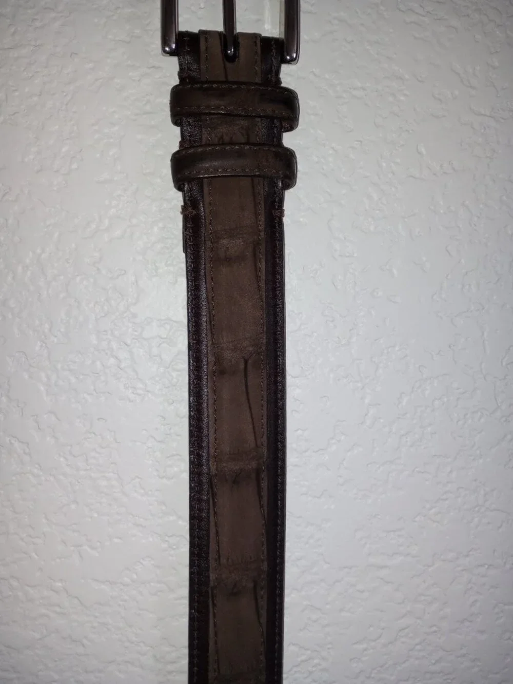 Men's Torino Elite Sueded Nile Crocodile Brown Belt Size 38 Brass Buckle USA